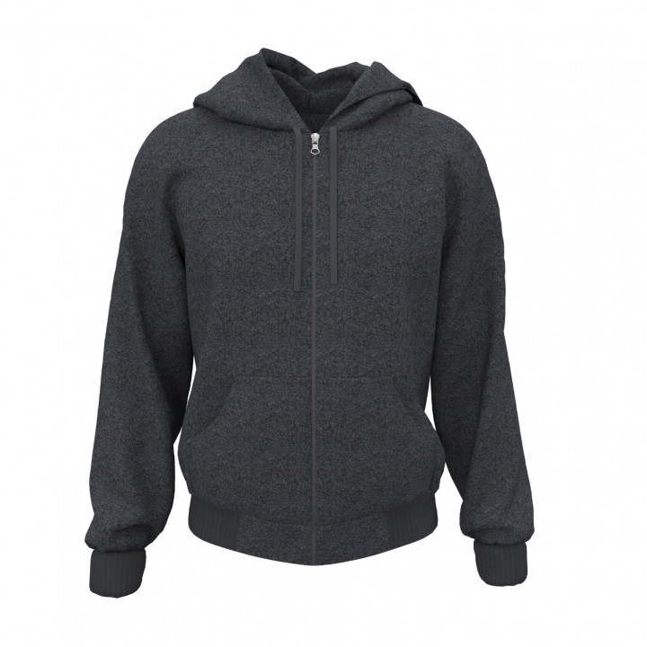 Antrasit Fermuarlı Kapüşonlu Promosyon Sweatshirt